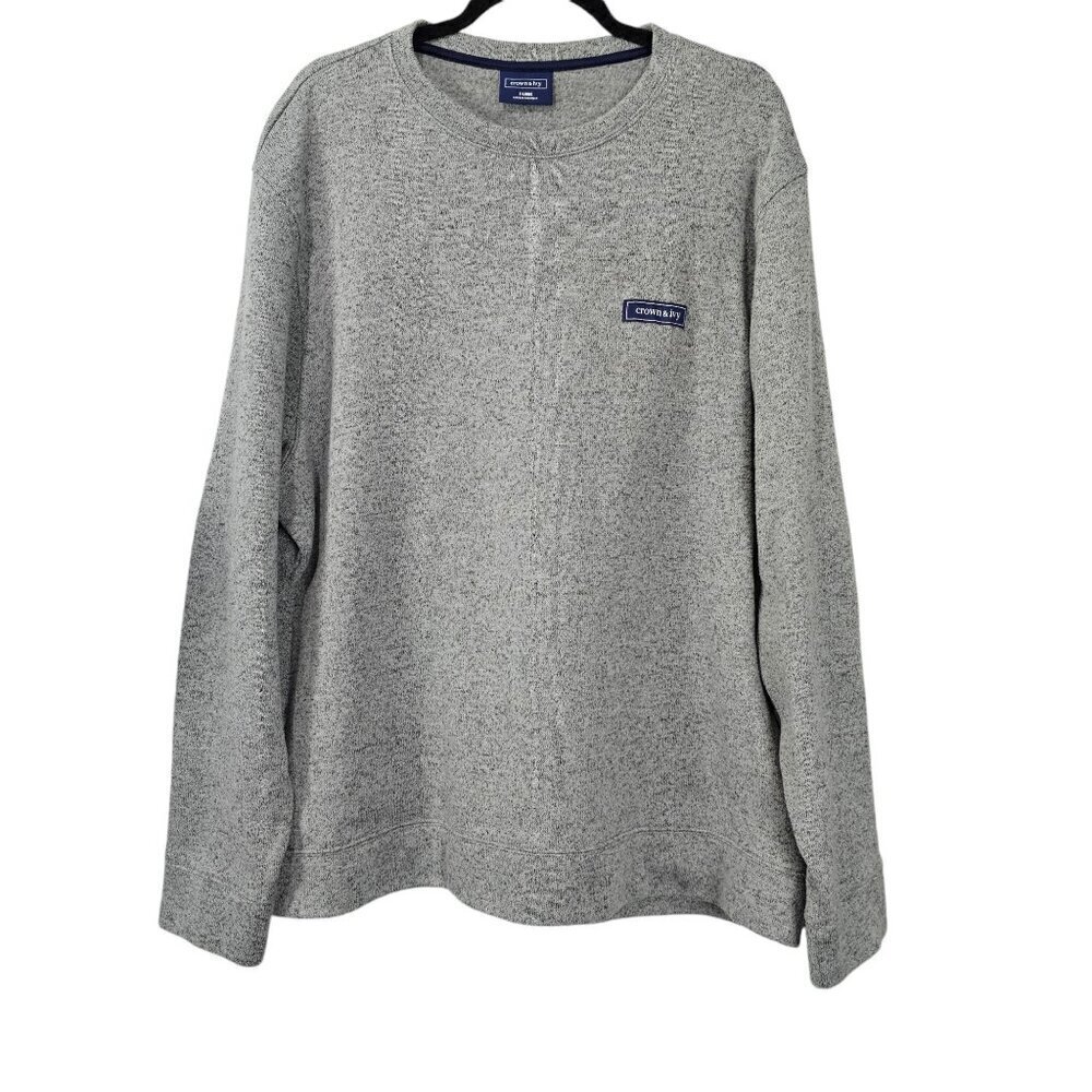 Crown & Ivy Fleece Crew Neck Gray Pull Over Sweatshirt